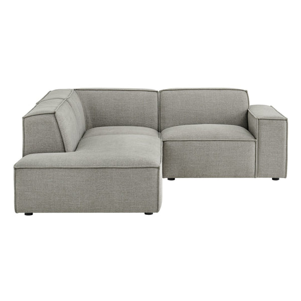 Modway Furniture Restore Modular L-shaped Sectional with French Piping and Stain-resistant Fabric Pewter EEI-7419-PEW
