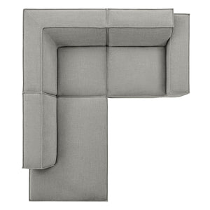 Modway Furniture Restore Modular L-shaped Sectional with French Piping and Stain-resistant Fabric Pewter EEI-7419-PEW