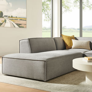Modway Furniture Restore Modular L-shaped Sectional with French Piping and Stain-resistant Fabric Pewter EEI-7419-PEW