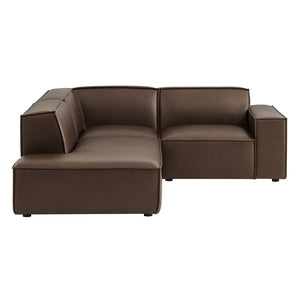 Modway Furniture Restore Modway Vegan Leather L-shaped Sectional with French Piping for Modern Living Espresso EEI-7420-ESP