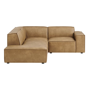 Modway Furniture Restore Modway Vegan Leather L-shaped Sectional with French Piping for Modern Living Toast EEI-7420-TST