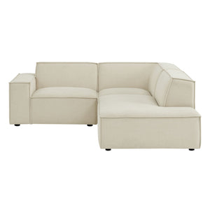 Modway Furniture Restore Modular L Shaped Sectional with Performance Fabric Piped Cushions for Living Rooms Ecru EEI-7421-ECR