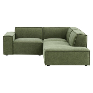 Modway Furniture Restore Modular L Shaped Sectional with Performance Fabric Piped Cushions for Living Rooms Foliage EEI-7421-FOL