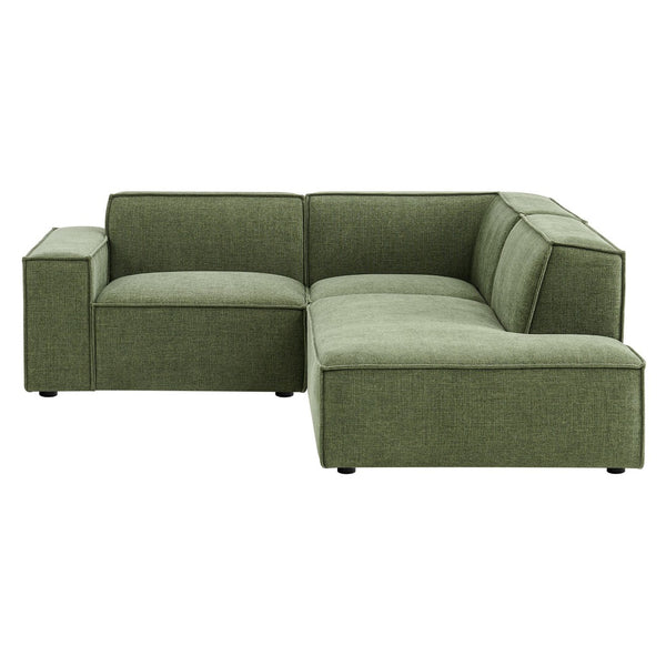 Modway Furniture Restore Modular L Shaped Sectional with Performance Fabric Piped Cushions for Living Rooms Foliage EEI-7421-FOL