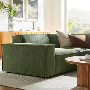 Modway Furniture Restore Modular L Shaped Sectional with Performance Fabric Piped Cushions for Living Rooms Foliage EEI-7421-FOL