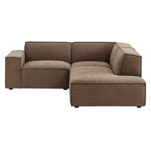 Modway Furniture Restore Modular L Shaped Sectional with Performance Fabric Piped Cushions for Living Rooms Mocha EEI-7421-MOC