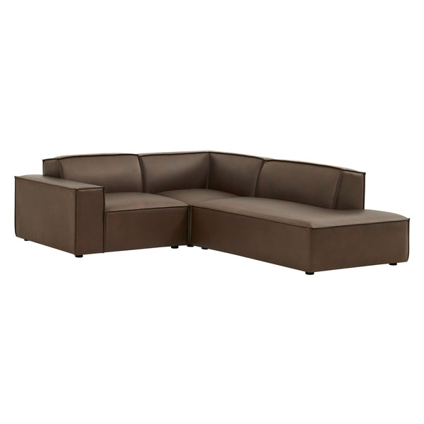 Modway Furniture Restore Modway Vegan Leather L-shaped Sectional with Pocket Coil Cushion Support Espresso EEI-7422-ESP