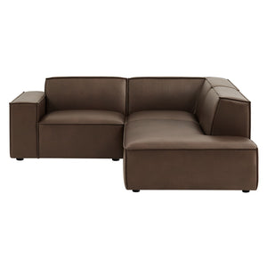 Modway Furniture Restore Modway Vegan Leather L-shaped Sectional with Pocket Coil Cushion Support Espresso EEI-7422-ESP