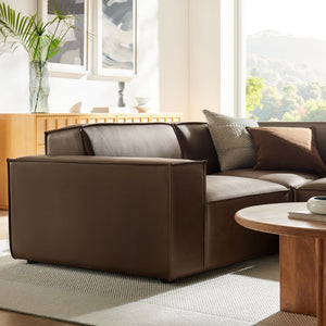 Modway Furniture Restore Modway Vegan Leather L-shaped Sectional with Pocket Coil Cushion Support Espresso EEI-7422-ESP
