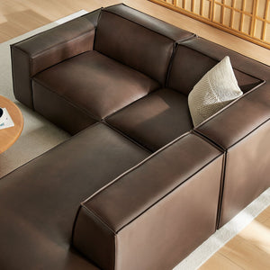 Modway Furniture Restore Modway Vegan Leather L-shaped Sectional with Pocket Coil Cushion Support Espresso EEI-7422-ESP