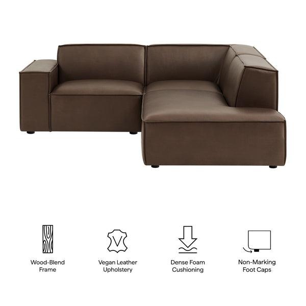 Modway Furniture Restore Modway Vegan Leather L-shaped Sectional with Pocket Coil Cushion Support Espresso EEI-7422-ESP