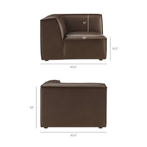 Modway Furniture Restore Modway Vegan Leather L-shaped Sectional with Pocket Coil Cushion Support Espresso EEI-7422-ESP