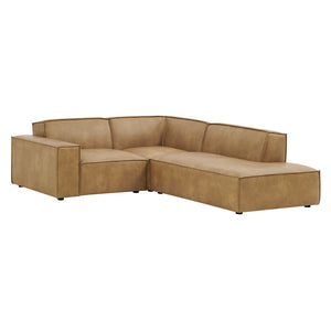 Modway Furniture Restore Modway Vegan Leather L-shaped Sectional with Pocket Coil Cushion Support Toast EEI-7422-TST