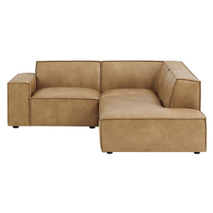 Modway Furniture Restore Modway Vegan Leather L-shaped Sectional with Pocket Coil Cushion Support Toast EEI-7422-TST