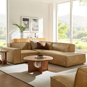 Modway Furniture Restore Modway Vegan Leather L-shaped Sectional with Pocket Coil Cushion Support Toast EEI-7422-TST