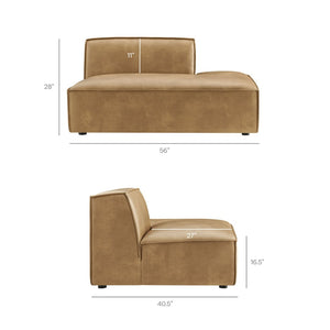 Modway Furniture Restore Modway Vegan Leather L-shaped Sectional with Pocket Coil Cushion Support Toast EEI-7422-TST