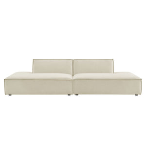 Modway Furniture Restore Modular 2 Piece Loveseat with Performance Fabric and Pocket Coil Cushions Ecru EEI-7423-ECR
