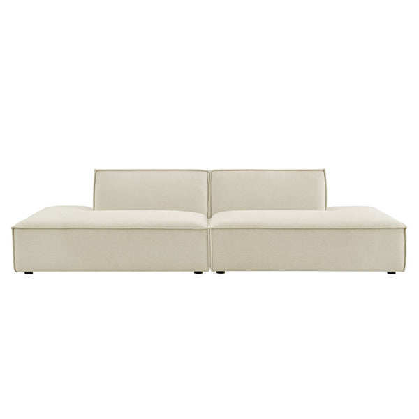 Modway Furniture Restore Modular 2 Piece Loveseat with Performance Fabric and Pocket Coil Cushions Ecru EEI-7423-ECR