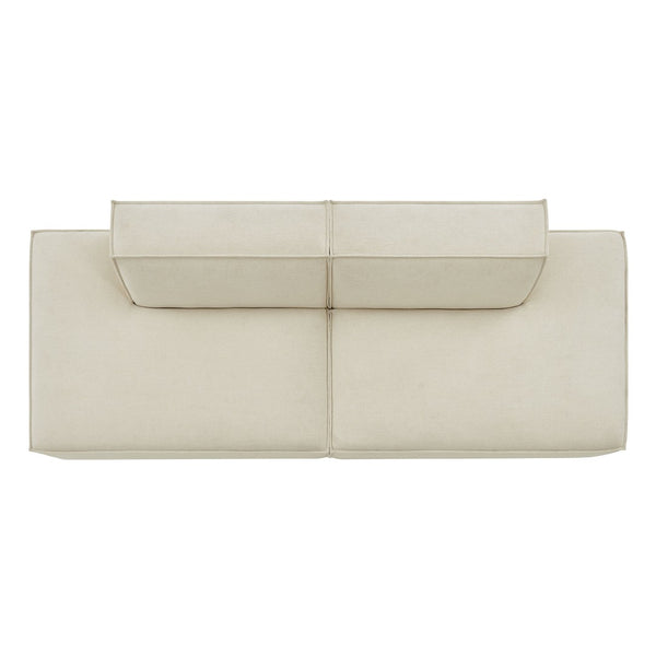 Modway Furniture Restore Modular 2 Piece Loveseat with Performance Fabric and Pocket Coil Cushions Ecru EEI-7423-ECR