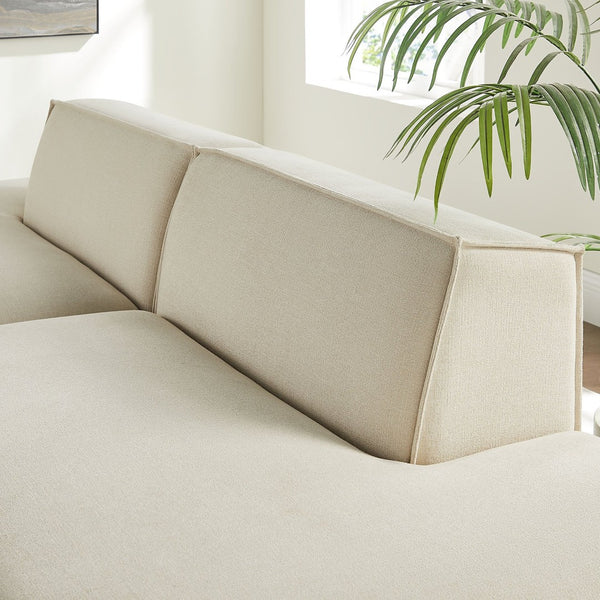 Modway Furniture Restore Modular 2 Piece Loveseat with Performance Fabric and Pocket Coil Cushions Ecru EEI-7423-ECR