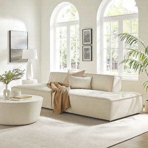 Modway Furniture Restore Modular 2 Piece Loveseat with Performance Fabric and Pocket Coil Cushions Ecru EEI-7423-ECR
