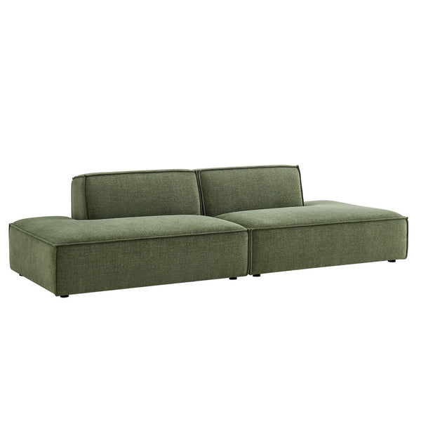 Modway Furniture Restore Modular 2 Piece Loveseat with Performance Fabric and Pocket Coil Cushions Foliage EEI-7423-FOL