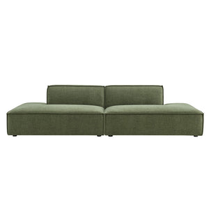 Modway Furniture Restore Modular 2 Piece Loveseat with Performance Fabric and Pocket Coil Cushions Foliage EEI-7423-FOL