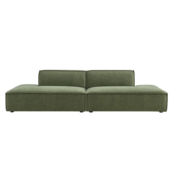 Modway Furniture Restore Modular 2 Piece Loveseat with Performance Fabric and Pocket Coil Cushions Foliage EEI-7423-FOL