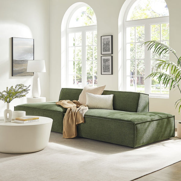Modway Furniture Restore Modular 2 Piece Loveseat with Performance Fabric and Pocket Coil Cushions Foliage EEI-7423-FOL