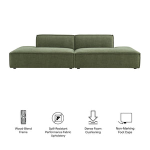 Modway Furniture Restore Modular 2 Piece Loveseat with Performance Fabric and Pocket Coil Cushions Foliage EEI-7423-FOL