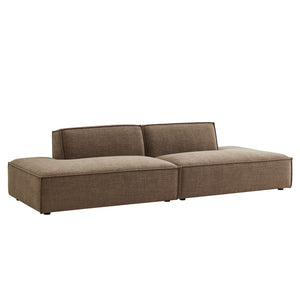 Modway Furniture Restore Modular 2 Piece Loveseat with Performance Fabric and Pocket Coil Cushions Mocha EEI-7423-MOC