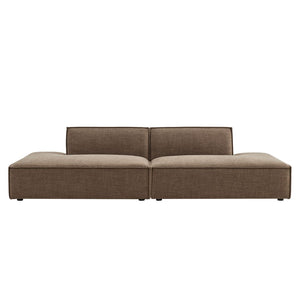 Modway Furniture Restore Modular 2 Piece Loveseat with Performance Fabric and Pocket Coil Cushions Mocha EEI-7423-MOC