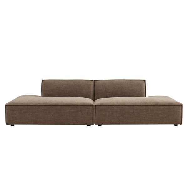 Modway Furniture Restore Modular 2 Piece Loveseat with Performance Fabric and Pocket Coil Cushions Mocha EEI-7423-MOC