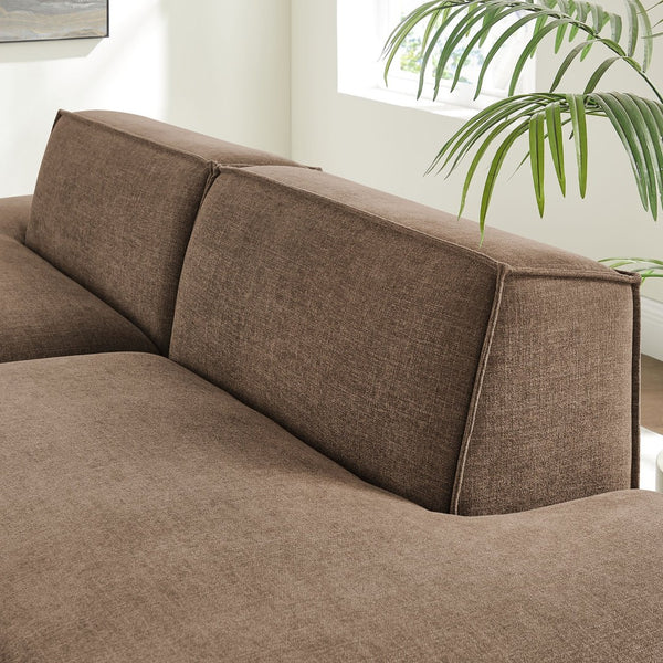 Modway Furniture Restore Modular 2 Piece Loveseat with Performance Fabric and Pocket Coil Cushions Mocha EEI-7423-MOC