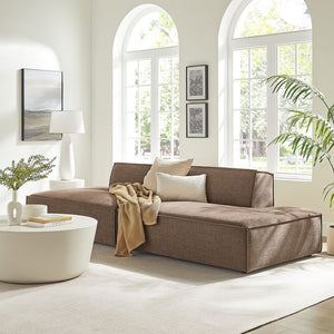 Modway Furniture Restore Modular 2 Piece Loveseat with Performance Fabric and Pocket Coil Cushions Mocha EEI-7423-MOC
