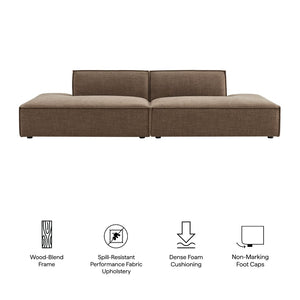 Modway Furniture Restore Modular 2 Piece Loveseat with Performance Fabric and Pocket Coil Cushions Mocha EEI-7423-MOC