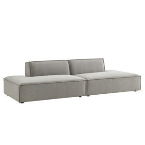 Modway Furniture Restore Modular 2 Piece Loveseat with Performance Fabric and Pocket Coil Cushions Pewter EEI-7423-PEW