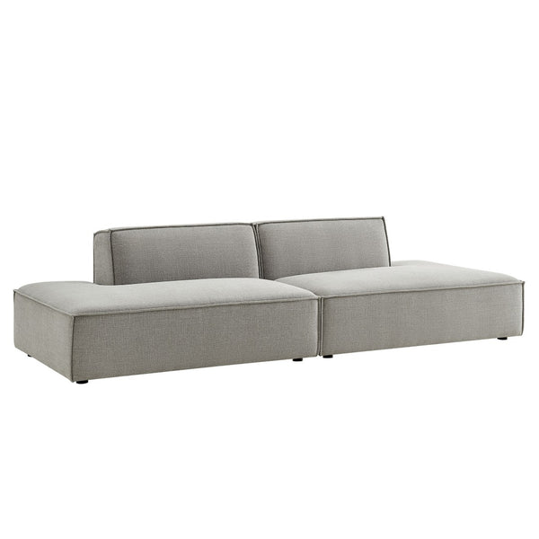 Modway Furniture Restore Modular 2 Piece Loveseat with Performance Fabric and Pocket Coil Cushions Pewter EEI-7423-PEW