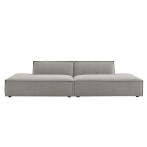 Modway Furniture Restore Modular 2 Piece Loveseat with Performance Fabric and Pocket Coil Cushions Pewter EEI-7423-PEW