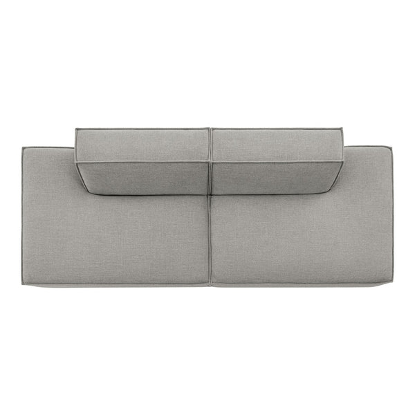 Modway Furniture Restore Modular 2 Piece Loveseat with Performance Fabric and Pocket Coil Cushions Pewter EEI-7423-PEW