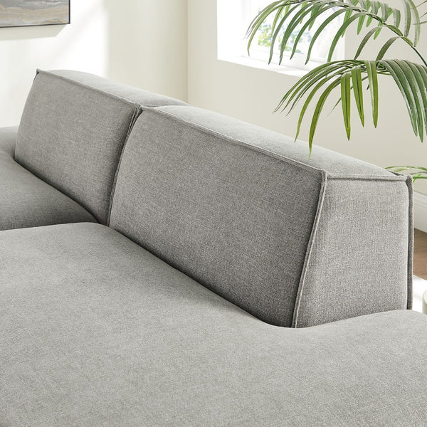 Modway Furniture Restore Modular 2 Piece Loveseat with Performance Fabric and Pocket Coil Cushions Pewter EEI-7423-PEW