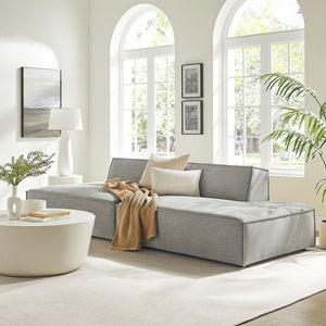 Modway Furniture Restore Modular 2 Piece Loveseat with Performance Fabric and Pocket Coil Cushions Pewter EEI-7423-PEW