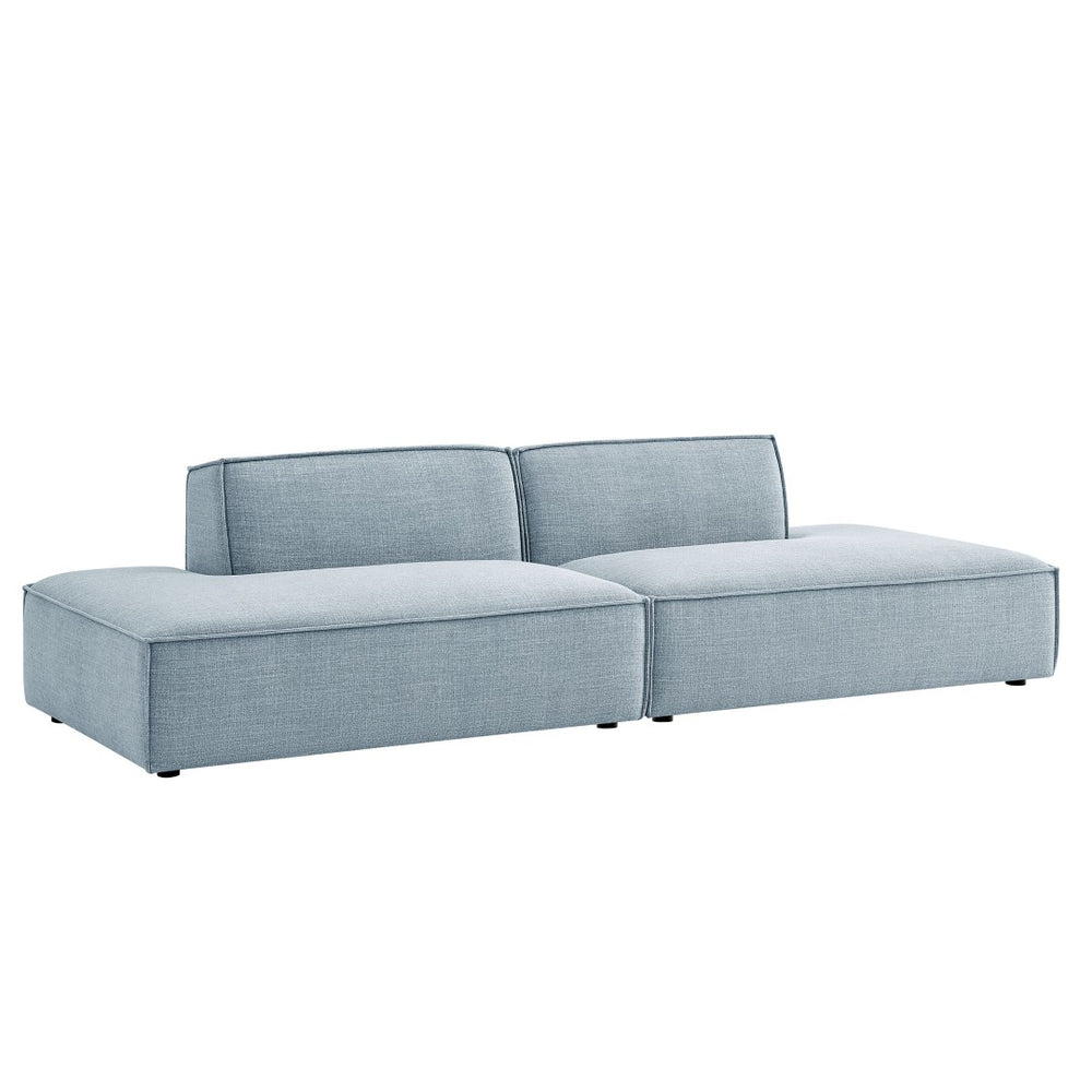 Modway Furniture Restore Modular 2 Piece Loveseat with Performance Fabric and Pocket Coil Cushions Sky EEI-7423-SKY