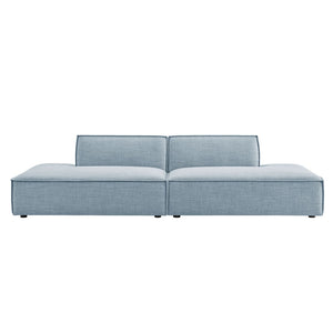 Modway Furniture Restore Modular 2 Piece Loveseat with Performance Fabric and Pocket Coil Cushions Sky EEI-7423-SKY