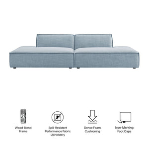 Modway Furniture Restore Modular 2 Piece Loveseat with Performance Fabric and Pocket Coil Cushions Sky EEI-7423-SKY