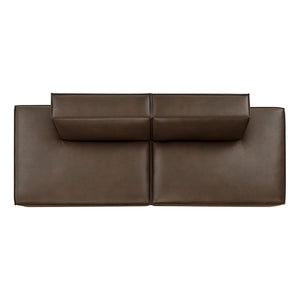 Modway Furniture Restore Modway Two Piece Vegan Leather Modular Loveseat with French Piping Detail Espresso EEI-7424-ESP