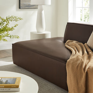 Modway Furniture Restore Modway Two Piece Vegan Leather Modular Loveseat with French Piping Detail Espresso EEI-7424-ESP