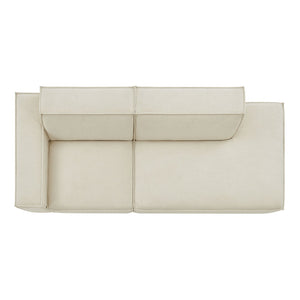 Modway Furniture Restore Modular Loveseat with Performance Upholstery French Piping and Pocket Coil Seating Ecru EEI-7425-ECR