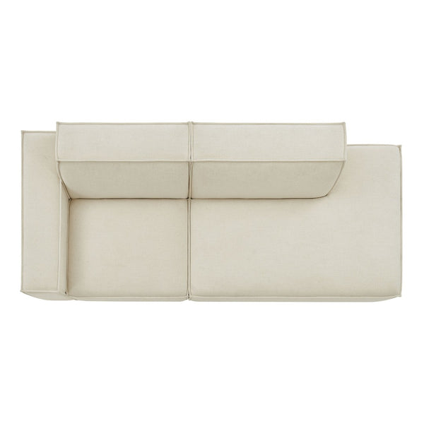 Modway Furniture Restore Modular Loveseat with Performance Upholstery French Piping and Pocket Coil Seating Ecru EEI-7425-ECR