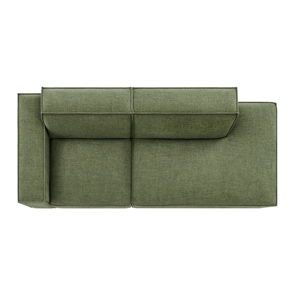 Modway Furniture Restore Modular Loveseat with Performance Upholstery French Piping and Pocket Coil Seating Foliage EEI-7425-FOL